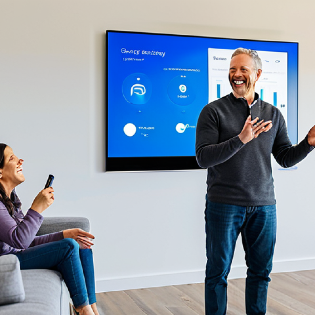 A happy, diverse family, including a mother, father, and a child, are gathered in a modern, brightly lit home, looking at a sleek, wall-mounted home energy storage system. The system has a small digital display showing energy flow. They are all fully clothed in comfortable, modest home attire, smiling, representing energy independence and security. The child points enthusiastically. The setting is clean and contemporary. Safe for work, appropriate content, family-friendly, perfect anatomy, correct proportions, natural pose, well-formed hands, proper finger count, natural body proportions, professional photography, high quality.