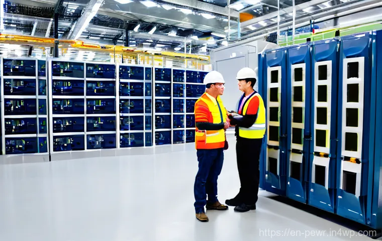 ESS의 안전성 검토 및 인증 기준 - **Prompt:** A wide, clean, and meticulously organized indoor energy storage system (ESS) facility. T...