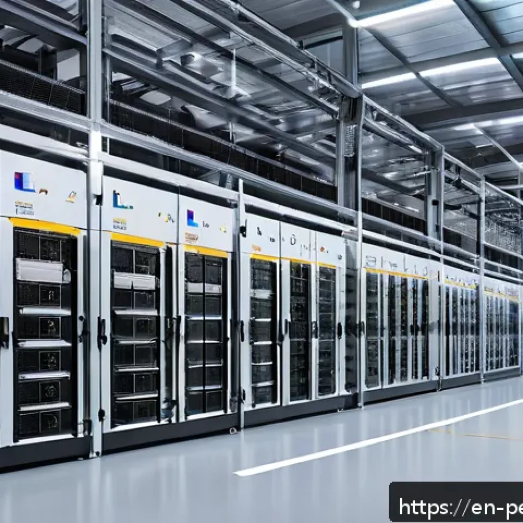 ESS 시스템의 성능 최적화 방법 - A high-tech lithium-ion battery energy storage system in a modern industrial facility, showcasing mu...