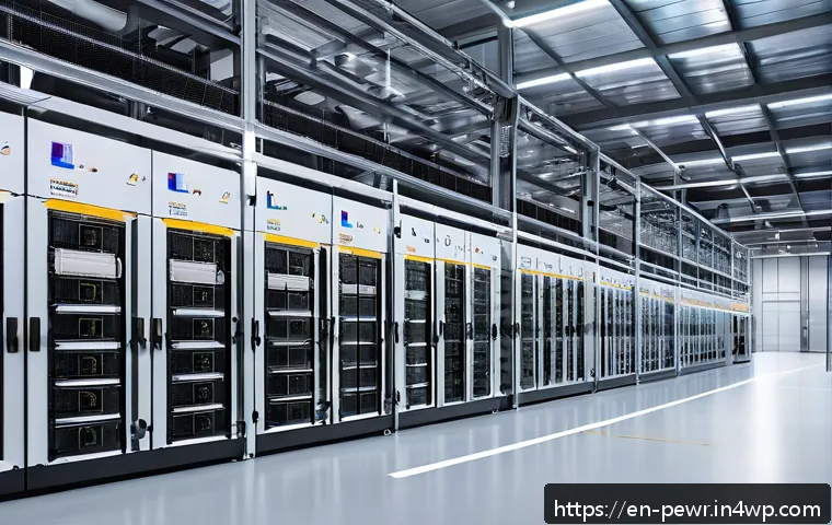 ESS 시스템의 성능 최적화 방법 - A high-tech lithium-ion battery energy storage system in a modern industrial facility, showcasing mu...